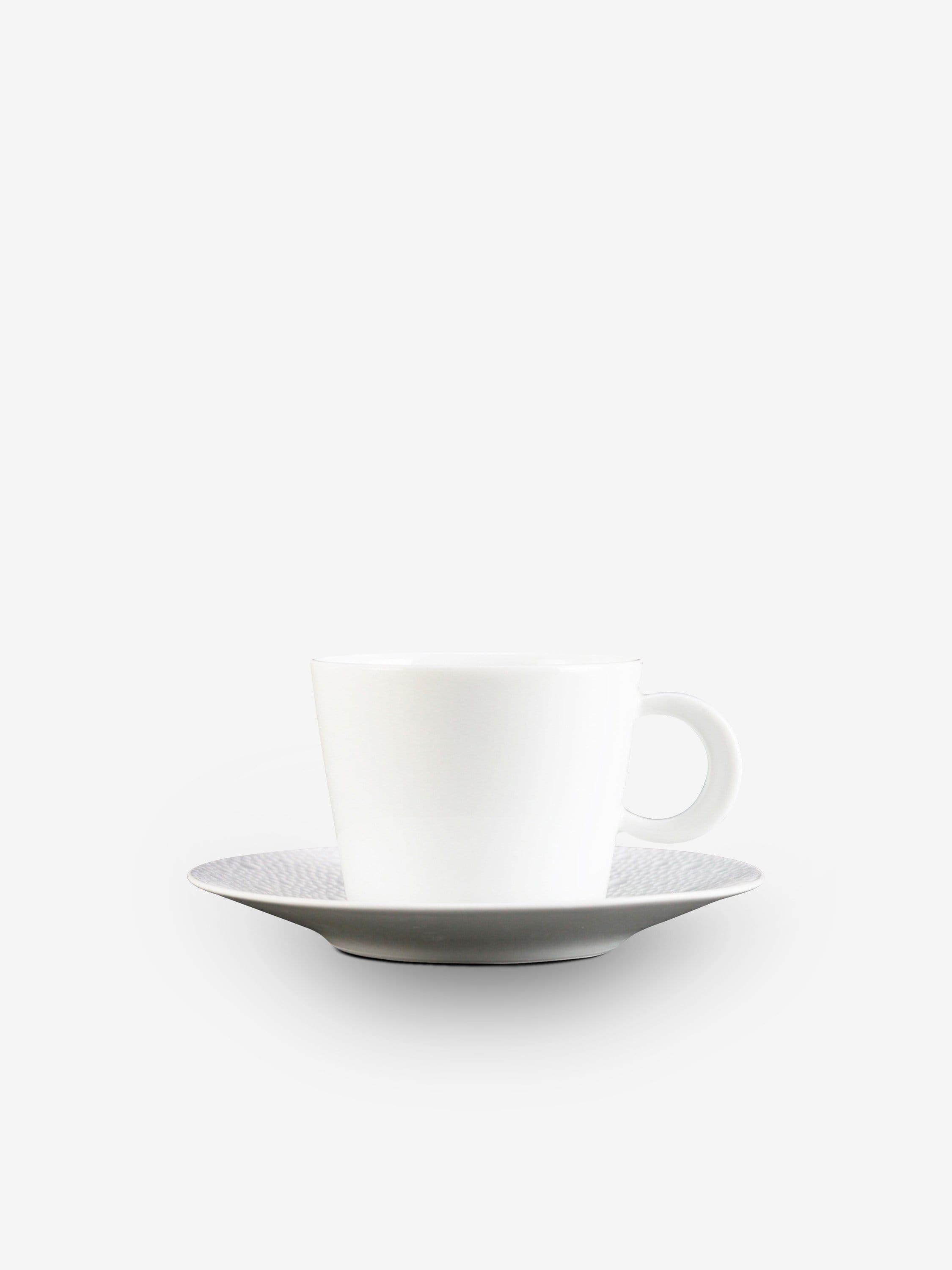 Bernardaud Ecume White Single Espresso Cup and Saucer