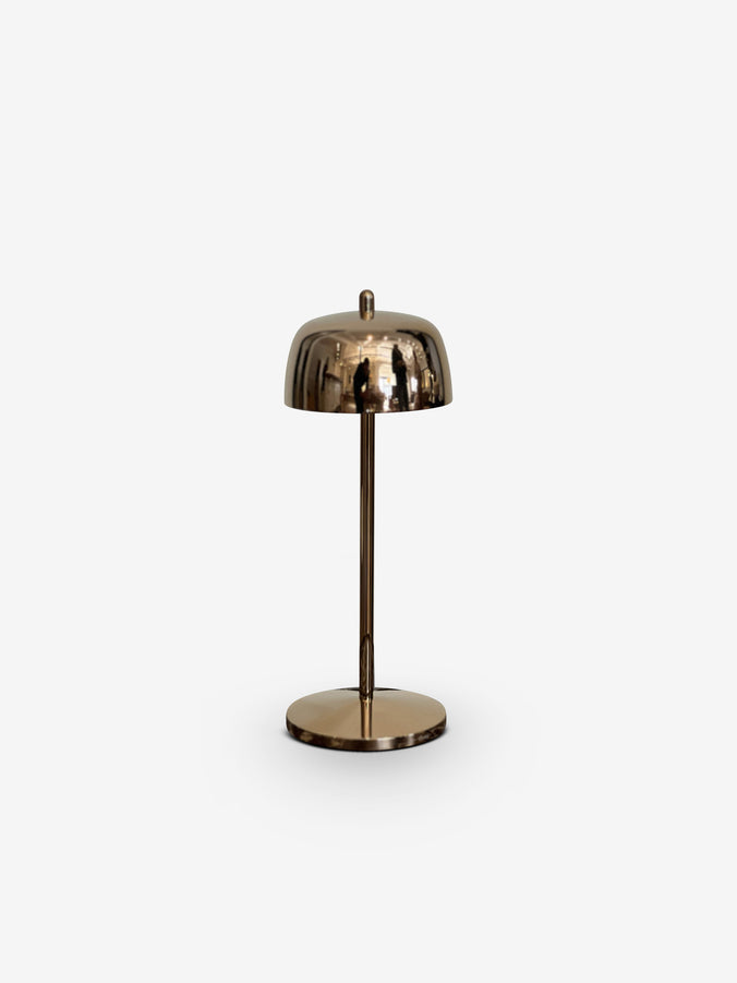 Theta Pro LED Table Lamp in Polished Rose Gold Plated by Zafferano America