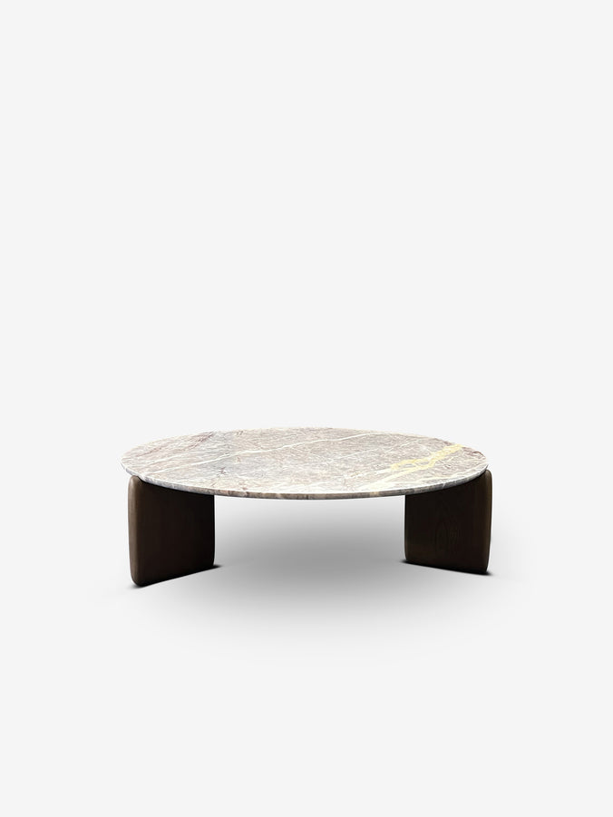 Kanji Coffee Table In Fior Di Pesco Marble and Walnut By Monica Förster