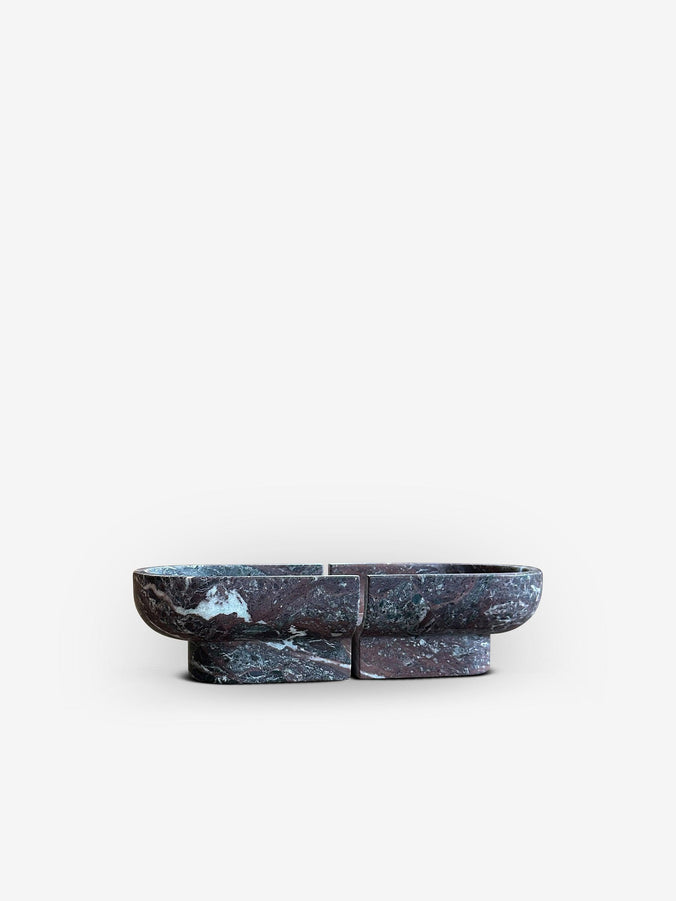 Notch Bowl In Rosso Levanto Marble