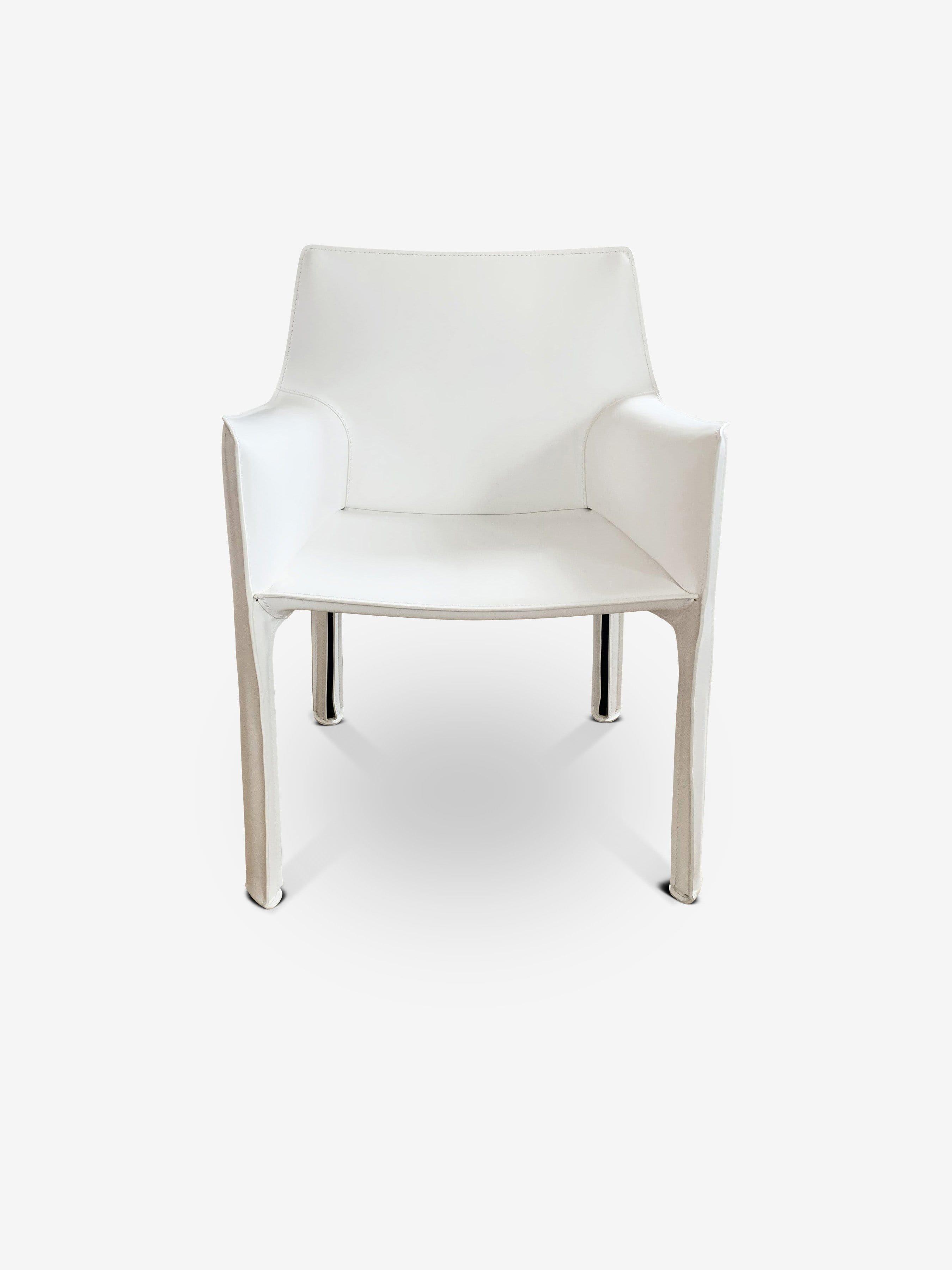 Bellini 413 Cab Chair in White by Cassina